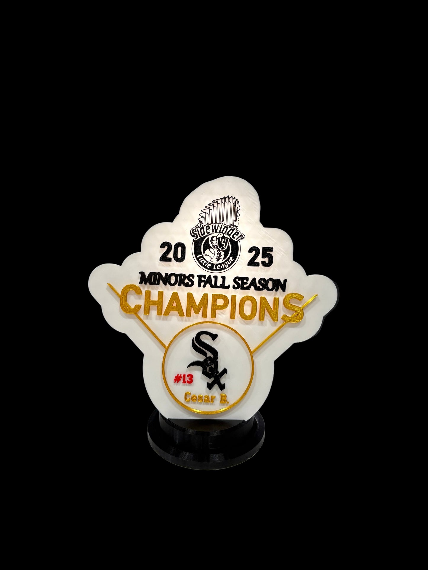 Custom Sidewinder Little League Champions  Trophy